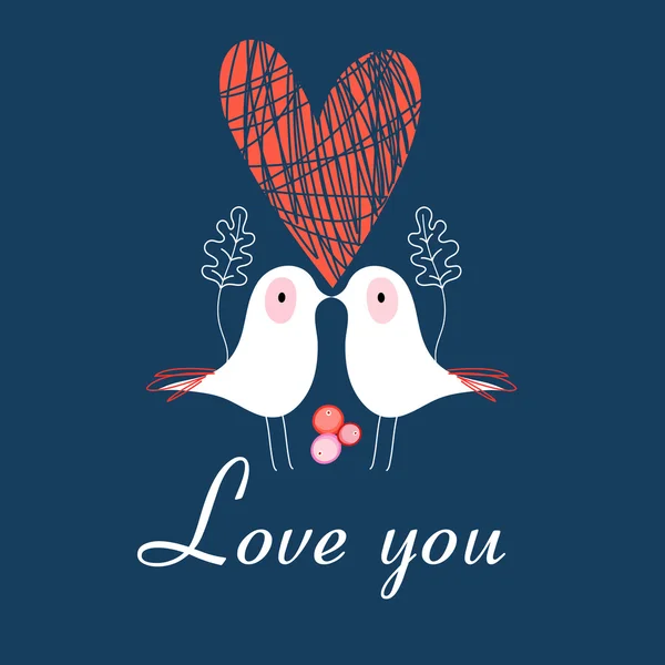 Aves de amor — Archivo Imágenes Vectoriales