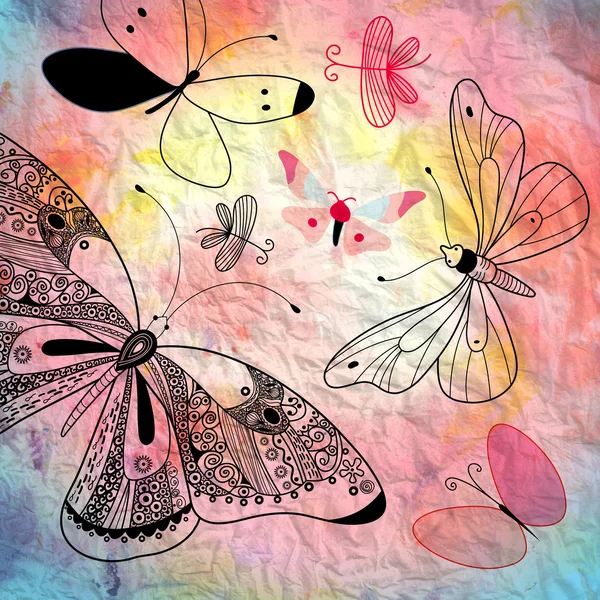 Background with butterflies graphics — Stock Photo, Image