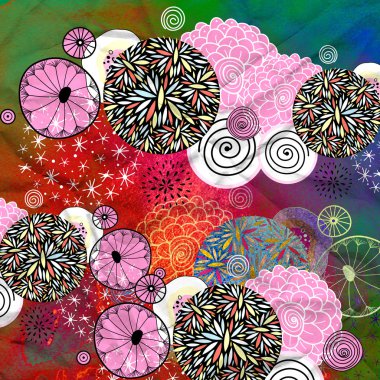 süs çiçek soyut desen