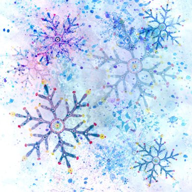 Kar taneleriyle kış arkaplanı