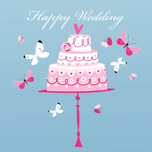 Pastel de boda — Vector de stock