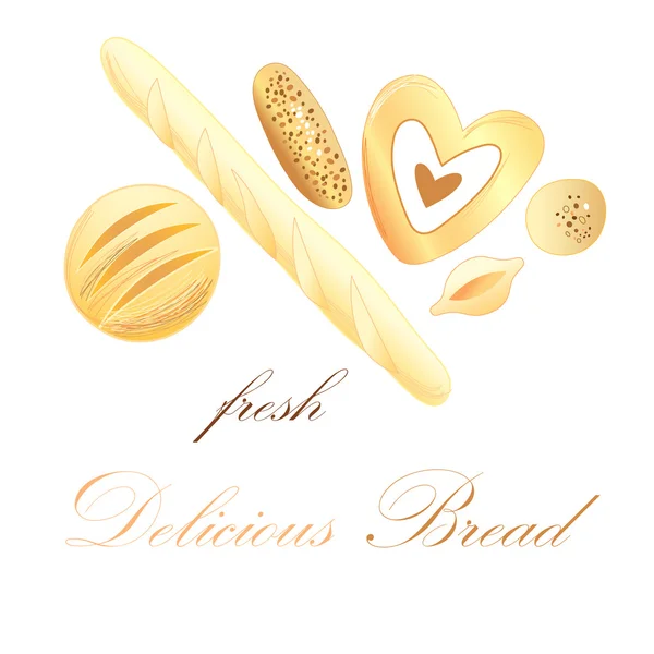 Delicioso pan — Vector de stock