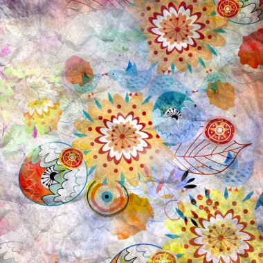 kuşlar sonbahar arka plan