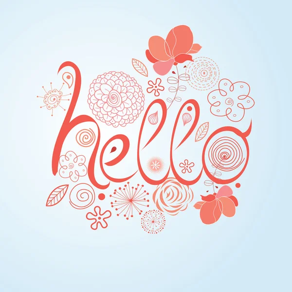 Decorative word hello — Stock Vector