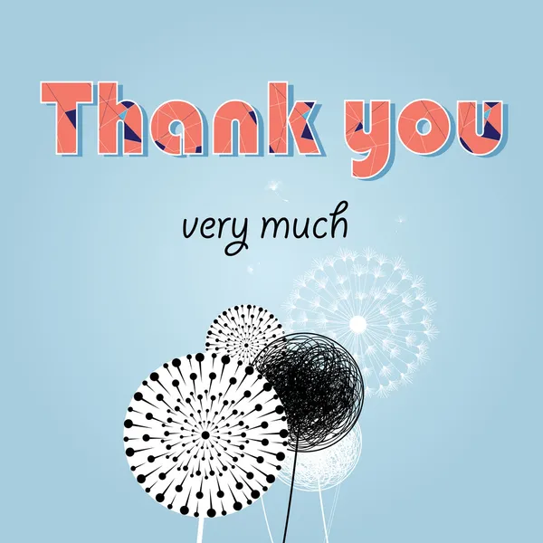 Thank you card, with font — Stock Vector