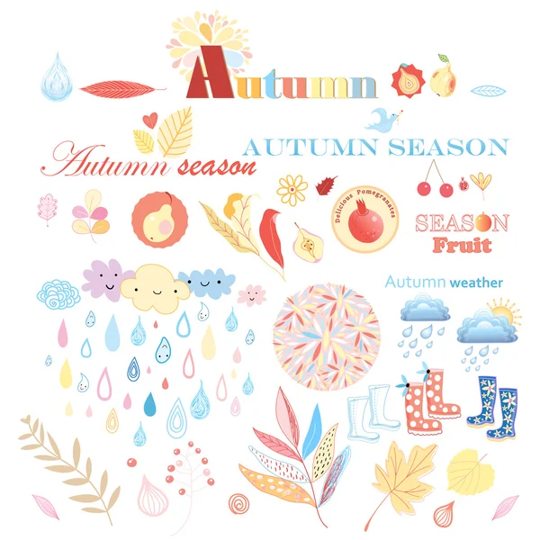 Autumn set — Stock Vector