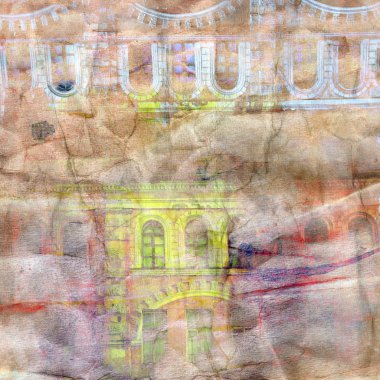 Vintage background with old architecture