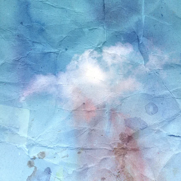 Vecchio sfondo stropicciato con le nuvole — Foto Stock