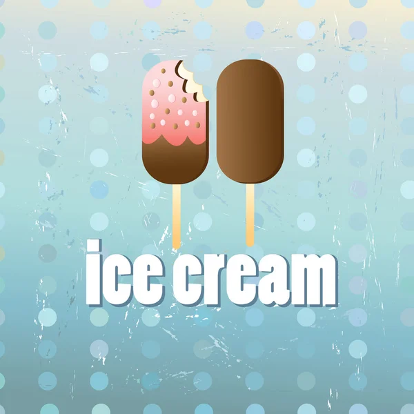 Cartel con helado — Vector de stock