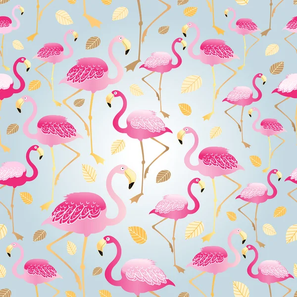 Texture of pink flamingos — Stock Vector