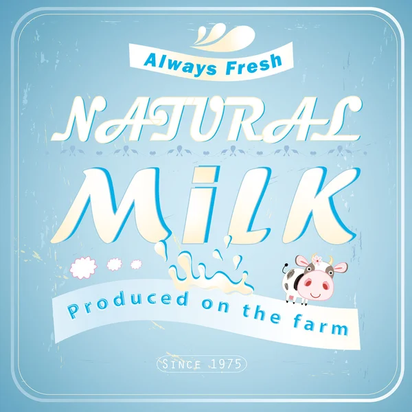Μεγάλη διαφήμιση γάλα — Διανυσματικό Αρχείο