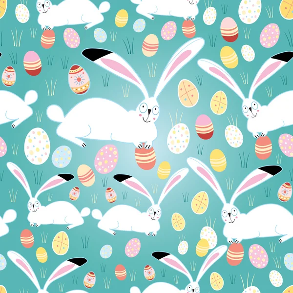 Textura Huevos y conejos de Pascua — Vector de stock