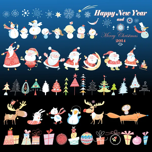 Collection d'éléments de design de Noël — Image vectorielle
