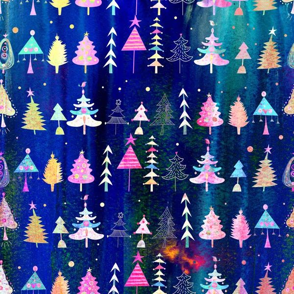 Weihnachten Textur mit Weihnachtsbäumen — Stockfoto