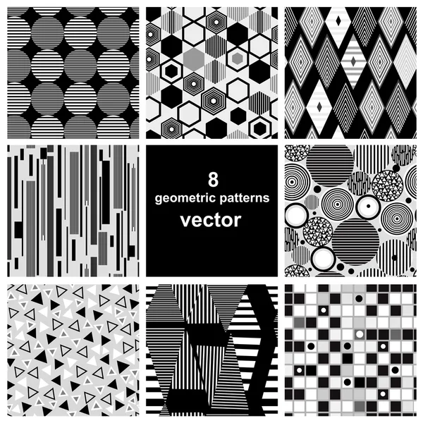 Графический набор различных шаблонов — стоковый вектор