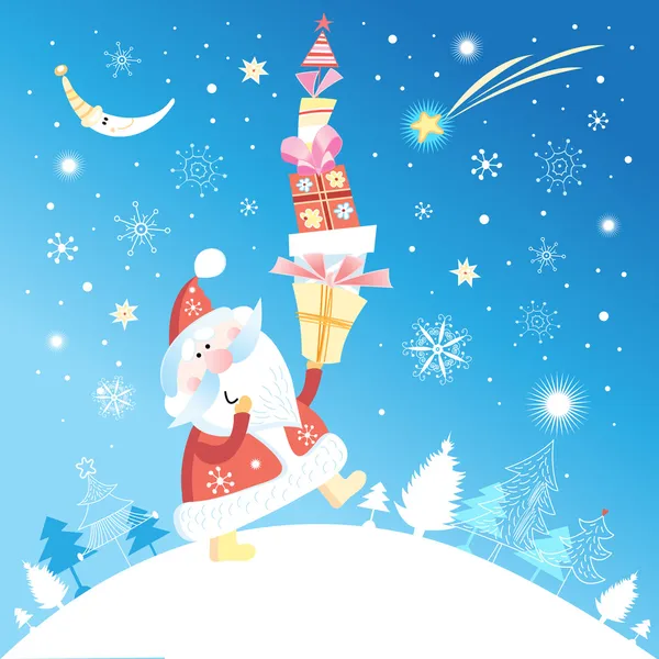 Christmas card with Santa Claus — Stock Vector