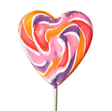 Kalp şeklinde lolipop.
