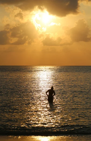 Pôr do sol no mar — Fotografia de Stock