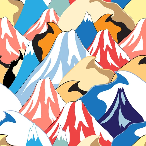 Kleurenpatroon van de bergen — Stockvector