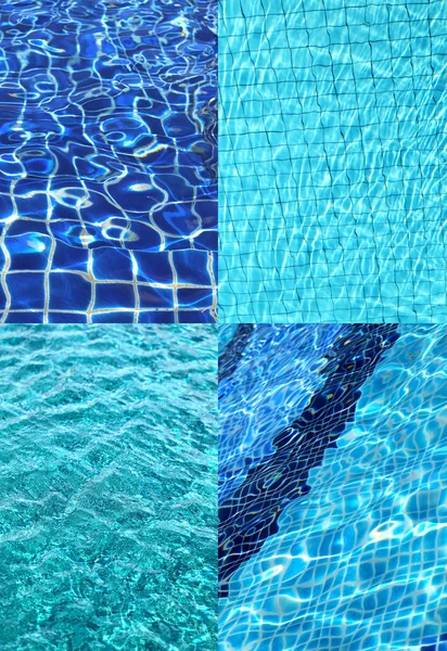 Conjunto de texturas de água na piscina — Fotografia de Stock