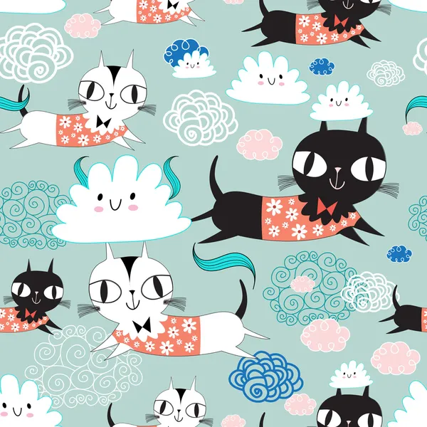 Textura divertida de los gatitos — Archivo Imágenes Vectoriales