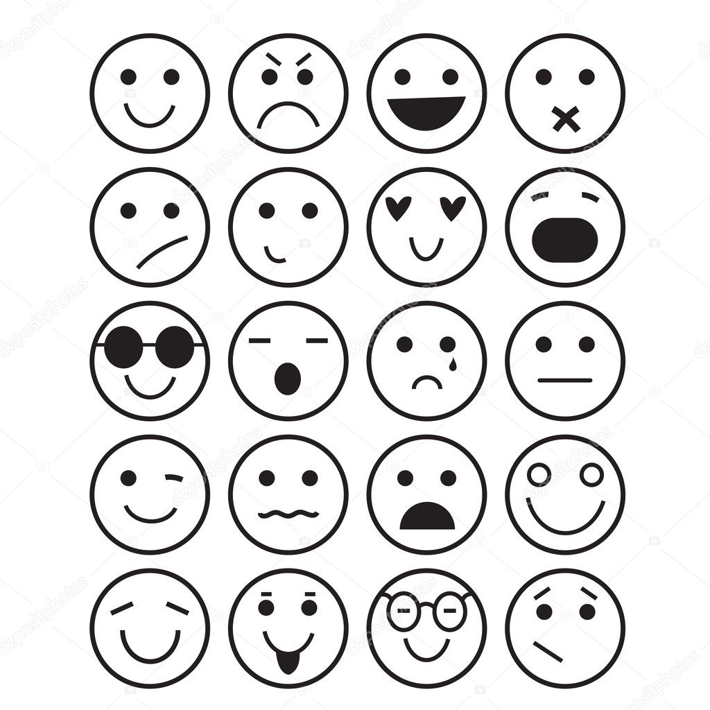 Smilies icons: different emotions 