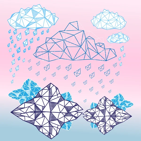 Fond graphique abstrait avec nuages — Image vectorielle