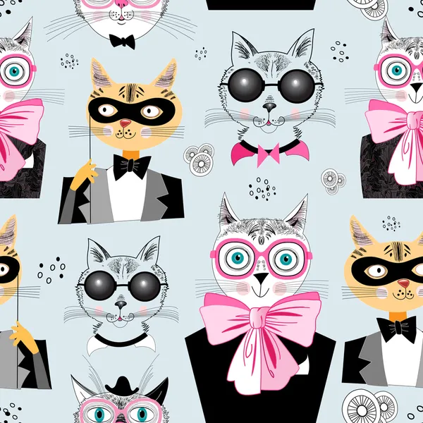 Modèle chats hipsters — Image vectorielle