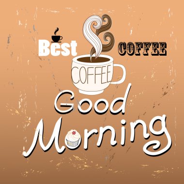 bir fincan kahve ile poster font 