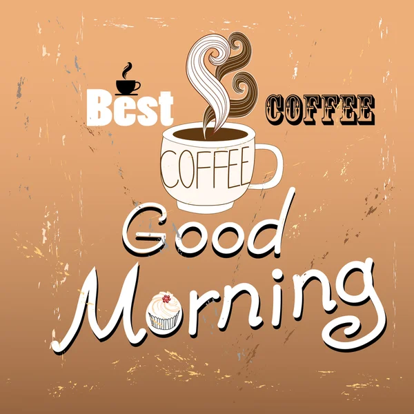 Posterschrift mit einer Tasse Kaffee — Stockvektor