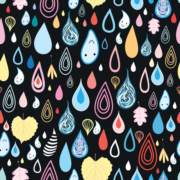 Padrão colorido gotas de chuva — Vetor de Stock