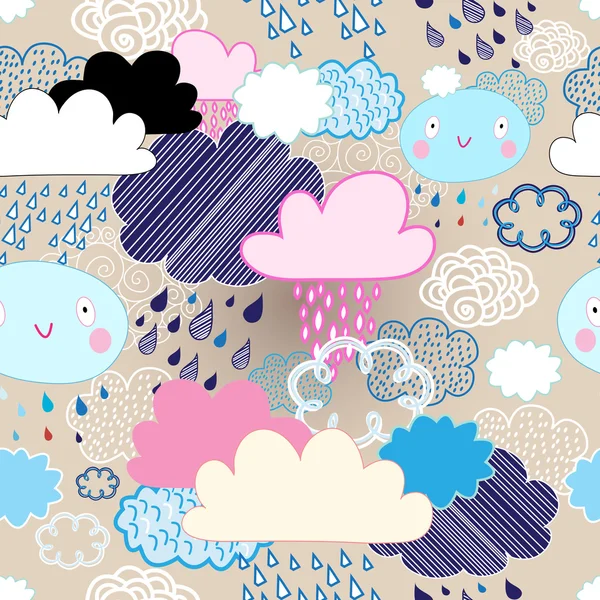 雲および雨のパターン — ストックベクタ