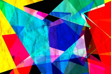 Parlak nesnelerle soyut geometrik suluboya arka plan. Web sitesi veya kapak için örnek tasarımı