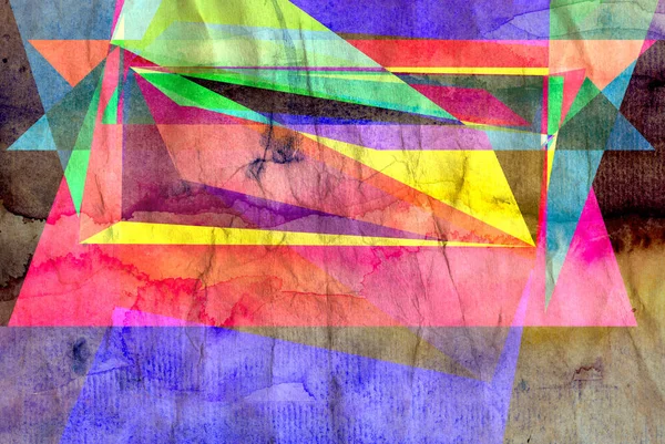 Abstrato fundo multi-colorido de objetos geométricos — Fotografia de Stock