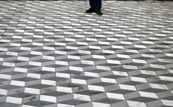 Foto Des Geometrischen Fußbodens Auf Dem Dach Frühling Stockfoto