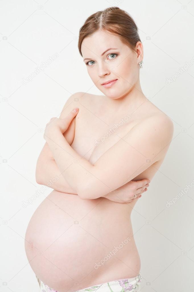 Naked pregnant woman