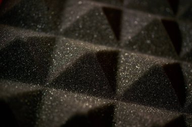 Akustik köpüğe yakın çekim, sesi izole et, makro