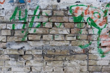 Sıkıntılı tuğla duvarın soyut arkaplanı