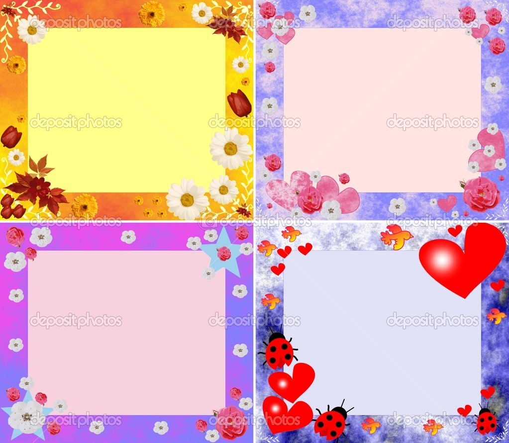 Collection of stylish beautiful scopes with hearts and colors