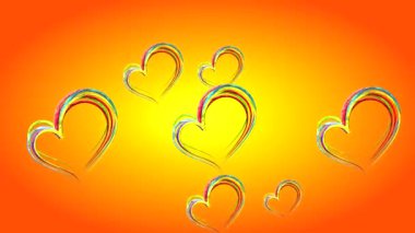 turuncu bir arka plan üzerinde renkli parlak kupa sinek