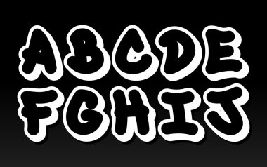 photo Bubble Letters Clipart Black And White bubble letters free vector eps cdr