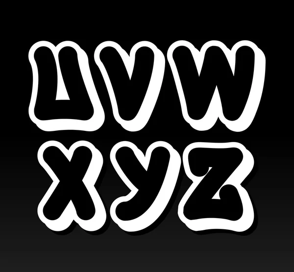 Graffiti fuente alfabeto parte 3 Vectores De Stock Sin Royalties Gratis