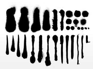 Spray paint strokes and textures clipart