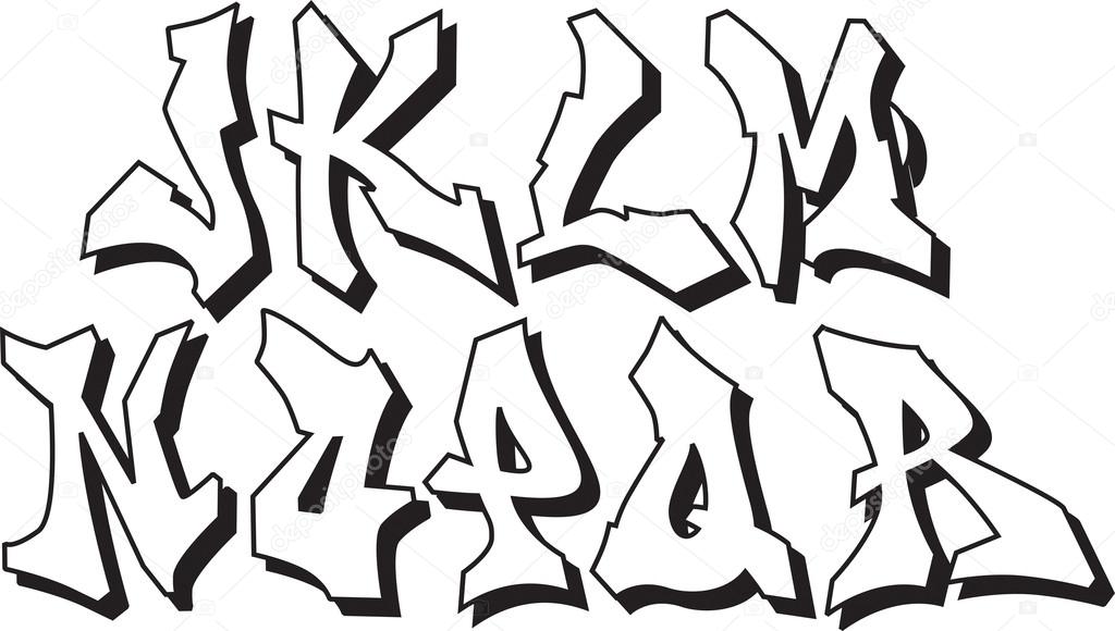 Vector graffiti alphabet part 2