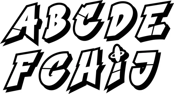 Alphabet graffiti (partie 1 ) — Image vectorielle