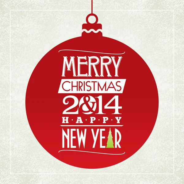 Merry Christmas and happy new year greeting card. typographic design. vector