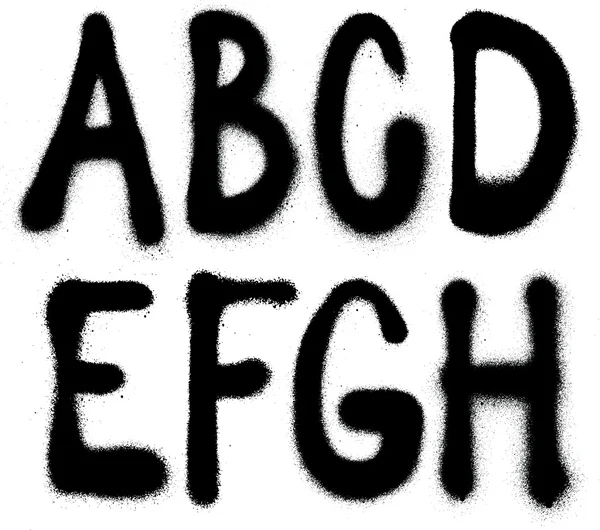 Детальний тип шрифту фарби графіті (частина 1). Векторний алфавіт — стоковий вектор