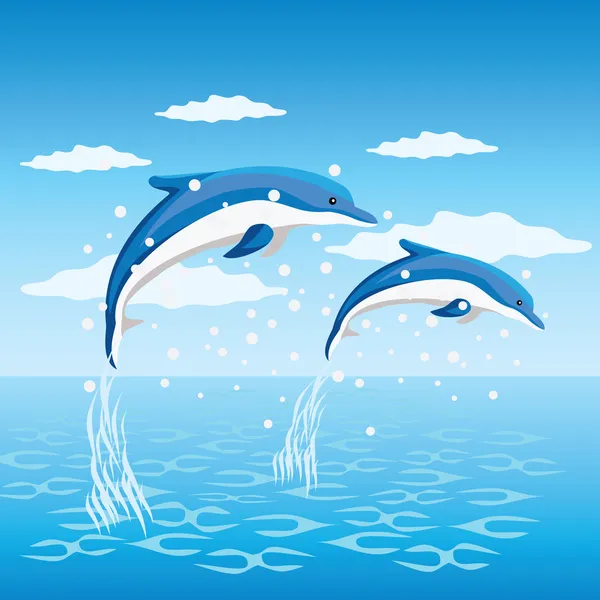 Дельфіни . Стокова Ілюстрація