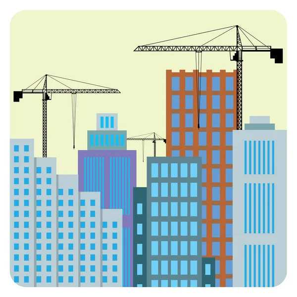 Construction of buildings. — Stock Vector