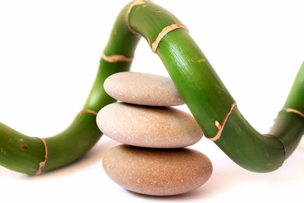 Theraphy spa stones with bamboo — Stock Photo, Image